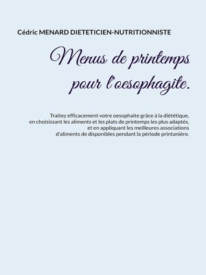 cover image of Menus de printemps pour l'oesophagite.